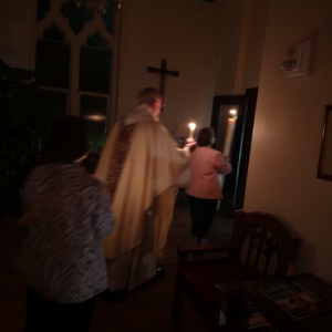 Procession with the Easter candle Procession with the Easter candle
